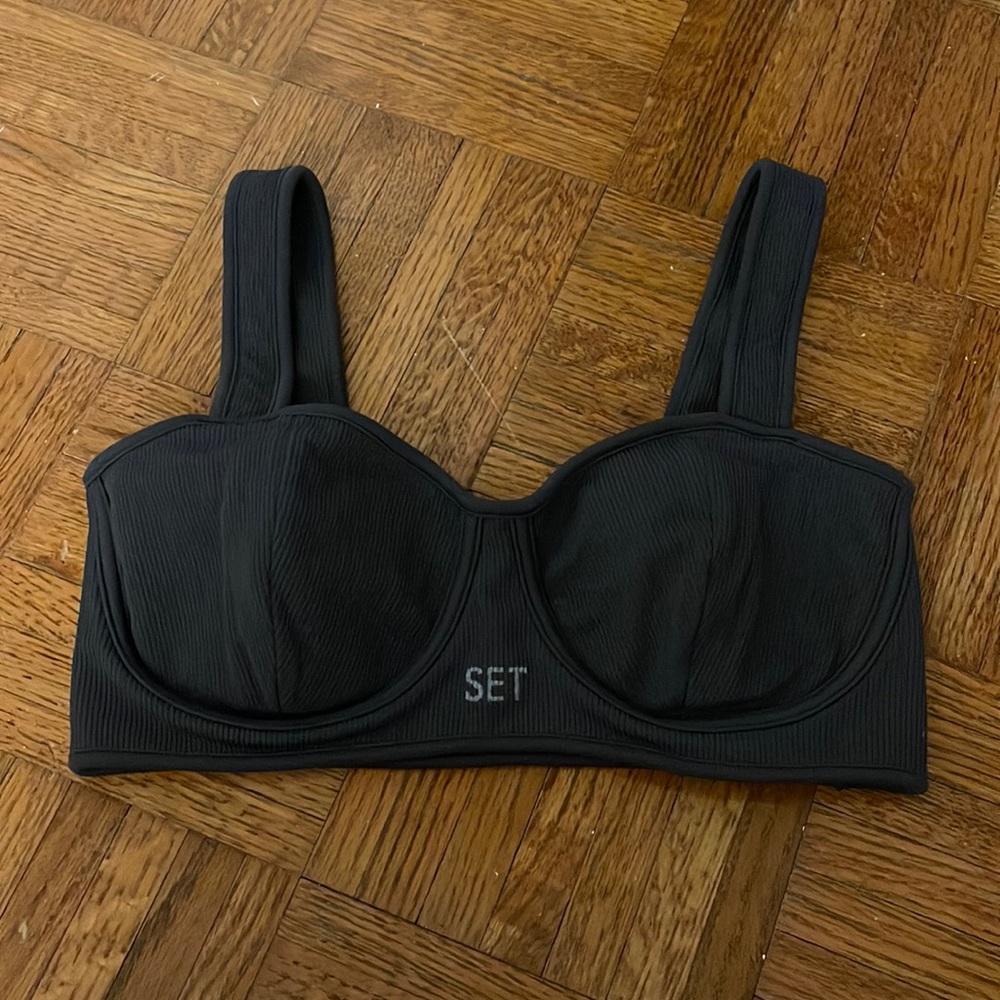 SET active dark grey bra top (size medium)